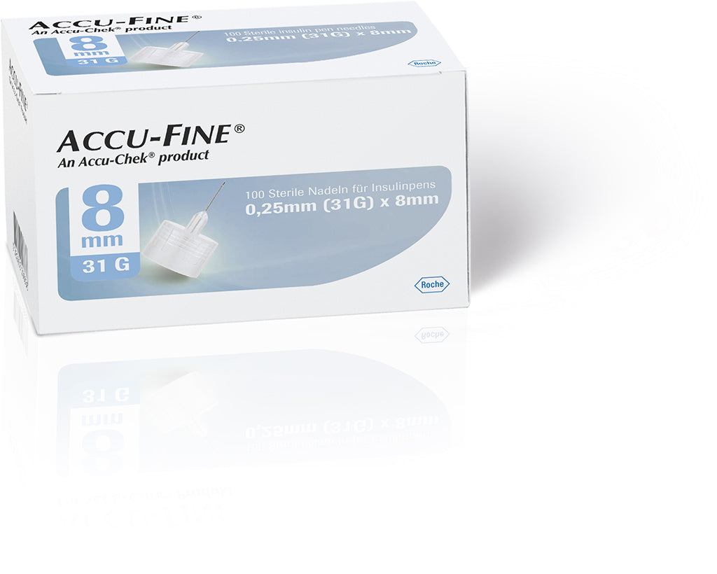 Accu-Fine Insulin Pen Needles – pack of 100 (4mm, 5mm, 6mm and 8mm